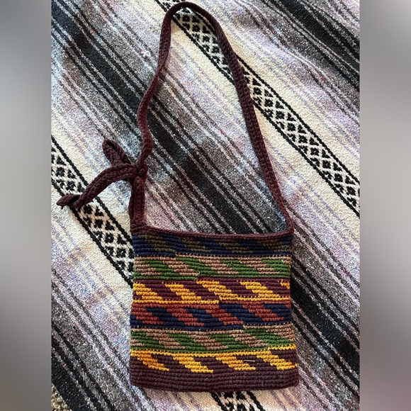 Vintage Handbags - vintage • crochet colorful handbag from guatemala cute boho purse